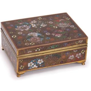 Japanese Cloisonne Floral Lidded Box - Cloisonne - Oriental