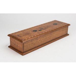 An Australian timber games box, silky oak, cedar, pine and…