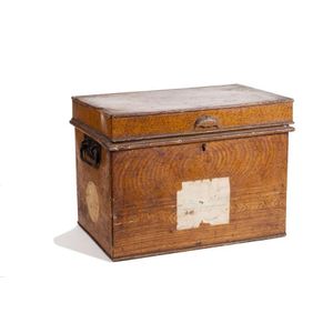 A Victorian oak grained tin document box, circa 1880, 27 x 36 x…