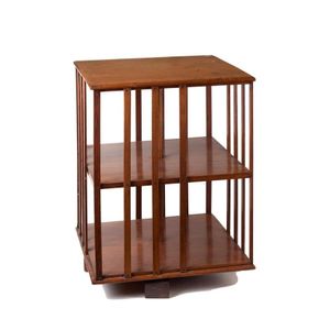 A Victorian rosewood revolving miniature bookcase of square…