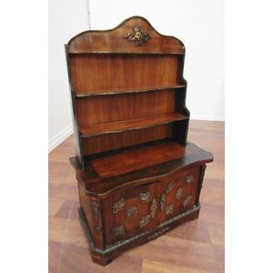 An unusual French ormolu mounted apprentice dresser, having two…