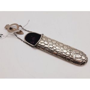 English sterling silver spectacles case, with raised decoration…