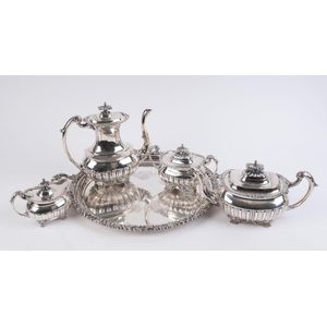 Walker & Hall silver plated tea service with tray, (5 items),…