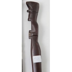 Possible Japanese Pow carved walking cane of flattened tapering&hellip;