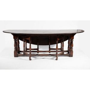 18th century style Irish oak wake table, traditional oval…