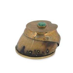 Aurora' horses hoof inkwell set with malachite, engraved…
