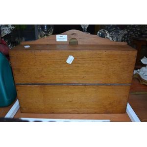 Vintage oak drop front desk tidy, approx 25 cm high, 39 cm wide,…