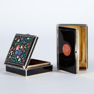 Two early 20th century sterling silver and enamelled boxes, one…