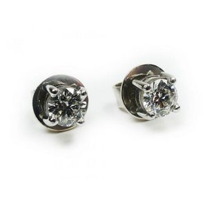 1.44ct Diamond Stud Earrings 4 Claw 18ct White Gold