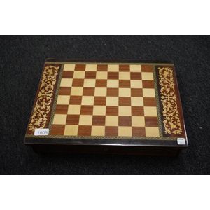 Wooden Antique Chinese Chess Carved Warrior Collectible Set Folding Board Game 