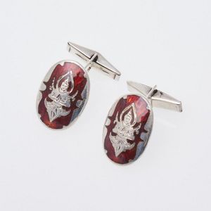 Siamese Silver Dancer Cufflinks with Enamel Detailing - Cufflinks ...