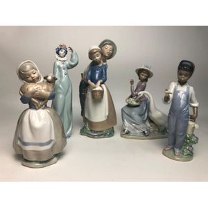 Four Lladro porcelain figure groups, comprising Closing Scene, No