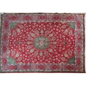 Sarough Carpet 200x300 Hand Knotted Pink Floral Wool Short Pile Rug b 