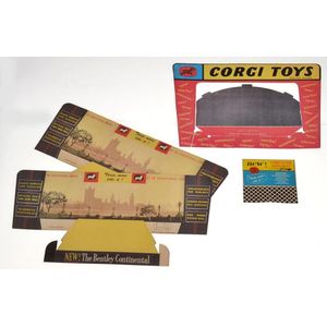 Four cardboard Signs, including Corgi Bentley Continental…