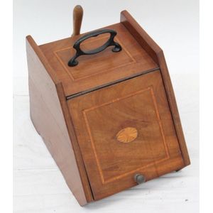 An English inlaid coal scuttle with internal steel container…