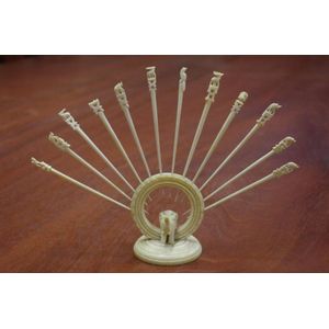 Carved Ivory elephant stand & 12 cocktail sticks circa 1930's,…
