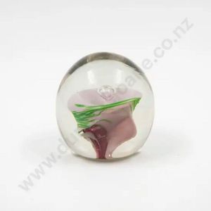Peter Razos 1983 New Zealand Peter Raos Glass Paperweight, Initialled ...