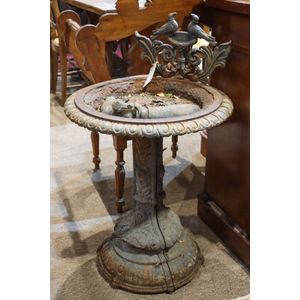 Birdbath, early 20th century cast iron, flower, decorated…