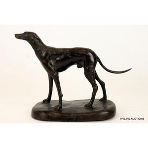 A bronze greyhound after Pierre-Jules Mene, 20th century the…