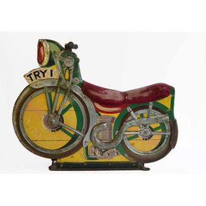 A Sideshow Merri-go-round motor Bike c.1950, probably English.…