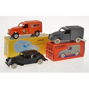 Three JRD models, including unboxed Traction Avant Citroen 11CV;…