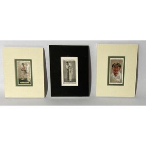 Don Bradman, three cigarette & trade cards, players cricketers…
