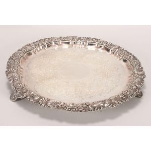 Large Edwardian sterling silver salver, hallmarked Sheffield,…
