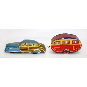1954 Woodie friction drive Sedan, by Marx, USA with family of…