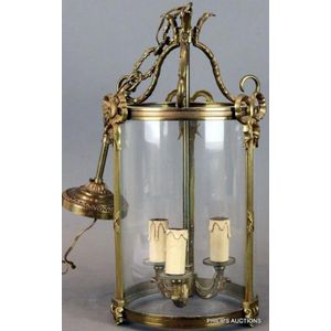 Neoclassical French Brass Hall Lantern - Ceiling and Pendant Lights ...