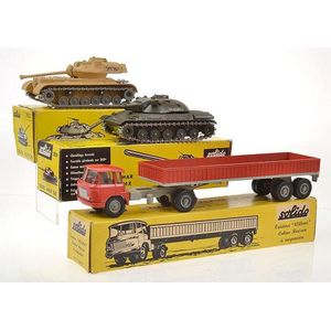 Three Solido models, including Tracteur Willeme; 202 tank…