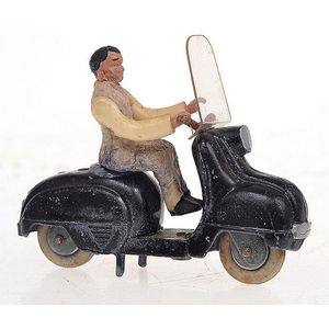 Unboxed Solido no. 101 scooter and rider, black scooter, seat…