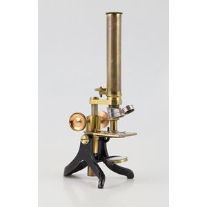 Late 19th century boxed microscope all brass with ebonised…