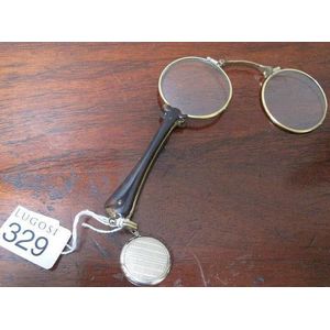 Pair antique 9ct gold and tortoiseshell lorgnettes hallmarks to…