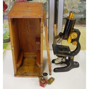 Vintage American 'Bausch & Lomb' microscope, with original…