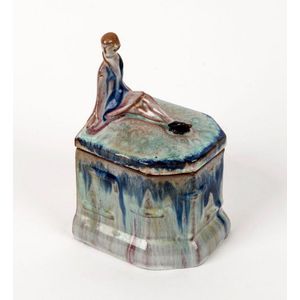 A German Art Deco figural porcelain jewellery box, circa 1930s,…