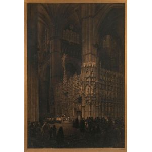 Axel Herman Haig (1835 - 1921), Cathedral Interior, etching,…