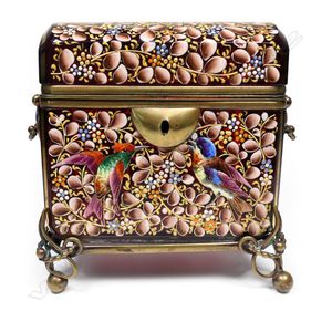 A 19th century European quality enamel jewelled ruby red glass…
