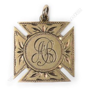 An A. Kohn Ltd. 9ct gold 'Auckland Show' fob medal, engraved…