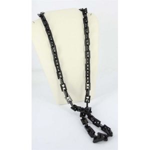 A modern jet necklace, consecutive rectangular panels with two&hellip;
