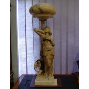 Good antique Art Nouveau marble & alabaster lamp, in the form…