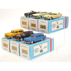 Six Minimarque models, including three Ford Ranch wagons, Ford…