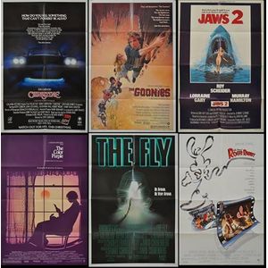 Six one sheet film posters, including 'The Goonies' (1985);…
