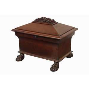 Mahogany cellaret, mid 19th century by Strahan of Dublin.&hellip;