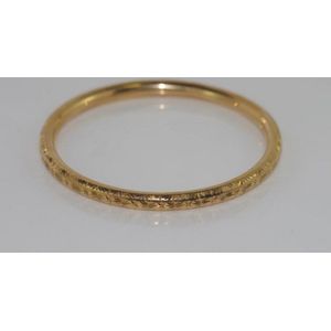 9ct Gold Two Tone 60mm Hollow Leaf Oval Bangle