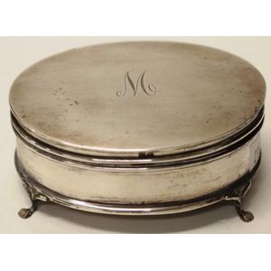 George V sterling silver lidded jewel casket Birmingham 1926,…