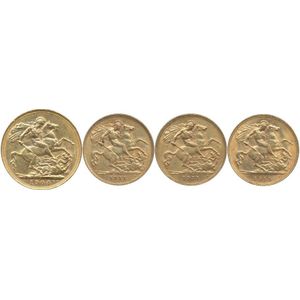 Gold Coins: Perth Mint, St. George reverse sovereign Kevii 1904,…
