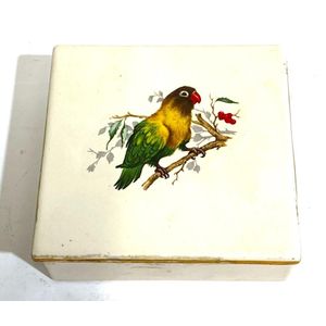 A Carlton Ware square trinket box with parrot motif 3.5 x 11.5…