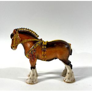 A hidden Treasures Heritage enamel shire horse trinket box with…