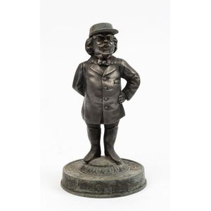 A French novelty figural inkwell, cast spelter, 19th century,…