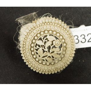 Oriental carved ivory pin cushion with two piece carved ivory…